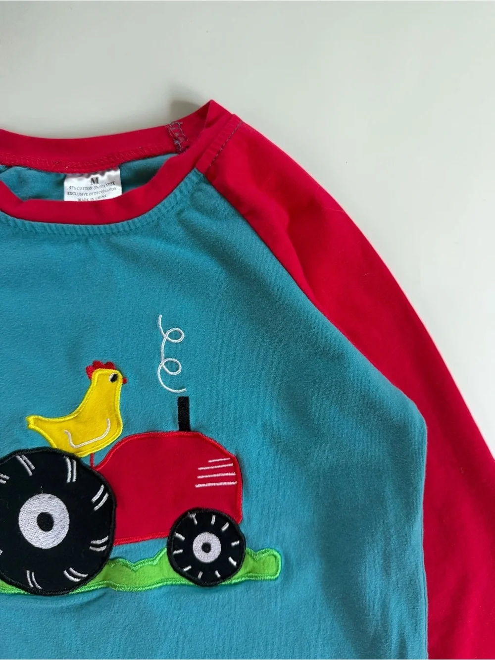 EUC Boutique Boys Tractor Chicken Farm Country Appliqué Long Sleeve Shirt